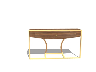 <em>现代木质</em>书桌su模型，书桌skp模型下载