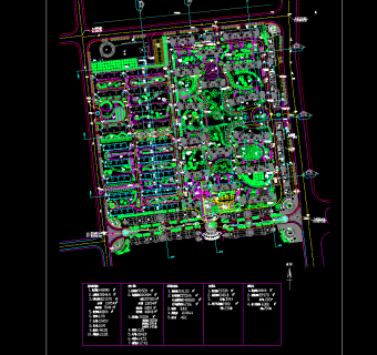 多层小区景观CAD施工图，景观CAD施工平面图下载