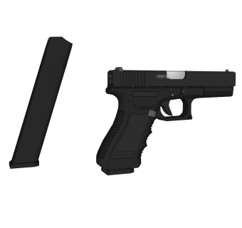 现代格洛克手枪草图大师模型，手枪sketchup模型