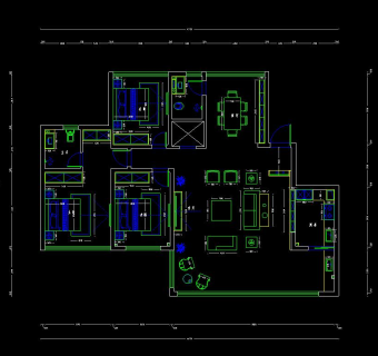 古典中式家装客厅施工图，家装CAD设计图纸下载