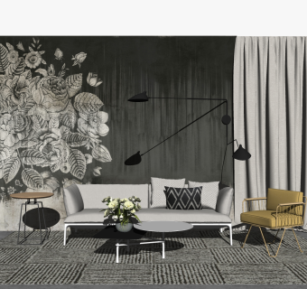 北欧布艺沙发组合草图大师模型，沙发组合sketchup模型下载