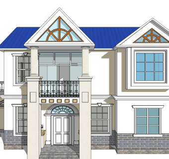欧式别墅su模型下载、欧式别墅草图大师模型下载
