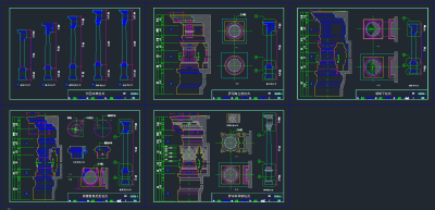 原创柱头门头全套详细的CAD图库，柱头门头CAD图纸下载