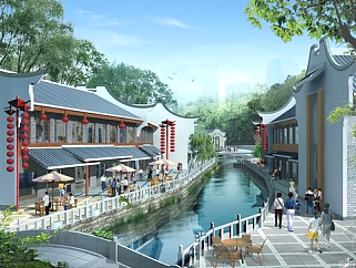 滨水商务休闲传统文化街区景观规划设计方案