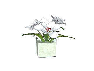 现代植物盆栽草图大师模型，植物盆栽sketchup模型下载