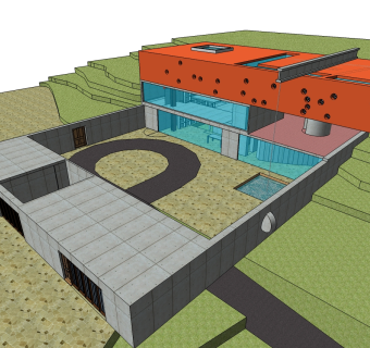 库哈斯作品波尔多住宅草图大师模型下载、波尔多住宅su模型下载