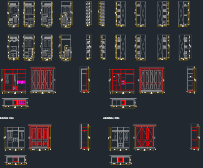 衣柜柜体格局CAD图，衣柜CAD施工图纸下载