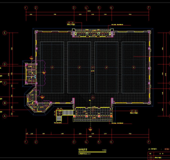 羽毛球馆施工图CAD图纸，羽毛球馆cad设计图纸下载