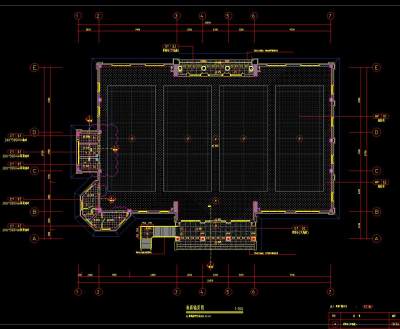 羽毛球馆施工图CAD图纸，羽毛球馆cad设计图纸下载