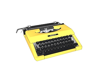 现代打字机免费su模型，打字机sketchup模型，打字机su素材下载