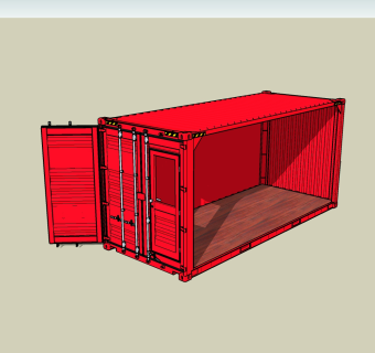 现代集装箱草图大师模型，集装箱sketchup模型下载