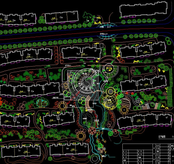 住宅小区景观规划设计图施工图CAD图纸