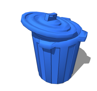 现代塑料垃圾桶草图大师模型，垃圾桶SU模型下载