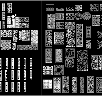 中式隔断图库，cad图库下载
