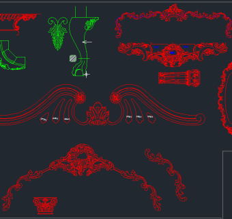 雕花 角花 CAD图库,图库CAD建筑图纸下载