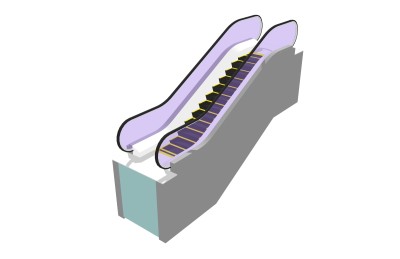 现代手扶电梯草图大师模型，手扶电梯sketchup模型免费下载