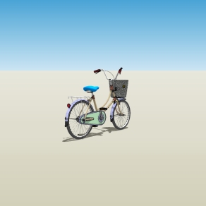 现代自行车草图大师模型，自行车sketchup模型