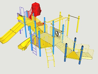 现代<em>儿童滑梯</em>草图大师模型，<em>滑梯</em>sketchup模型