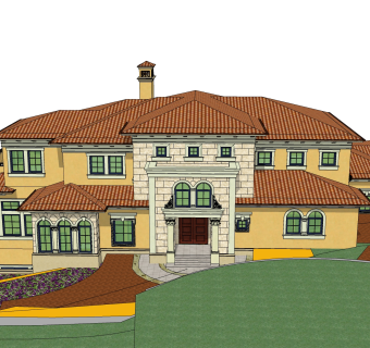 欧式别墅SU模型，别墅SKP模型下载