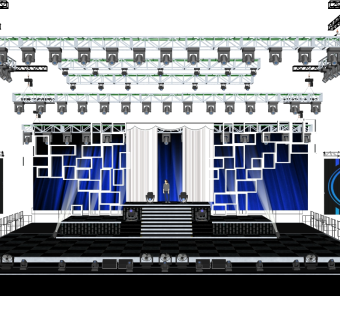 现代艺术舞台草图大师模型，舞台sketchup模型下载