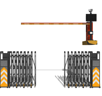现代收费杆组合su模型，收费杆草图大师模型下载