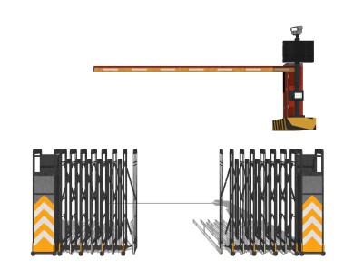 现代收费杆组合su模型，收费杆草图大师模型下载