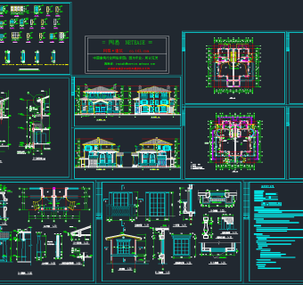 全套欧式精品别墅CAD施工图，别墅CAD建筑图纸下载