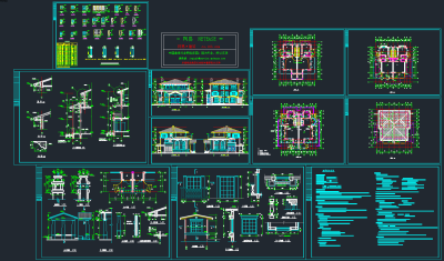 全套欧式精品别墅CAD施工图，别墅CAD建筑图纸下载