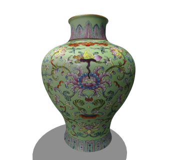 中式粉彩瓷瓶摆件草图大师模型,现代装饰品su模型下载