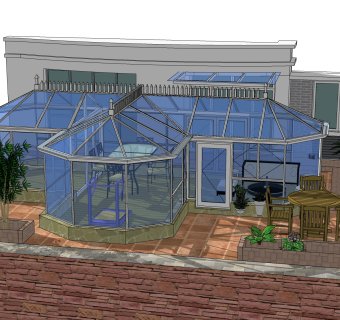 现代独栋别墅草图大师模型下载，独栋别墅sketchup模型