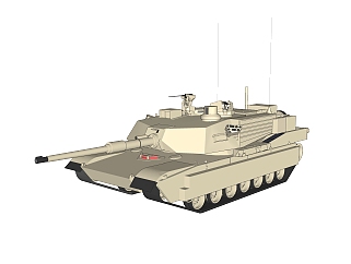 现代坦克免费su模型，坦克草图大师模型下载