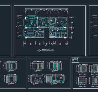 酒店套房装修施工图，酒店CAD施工图纸下载