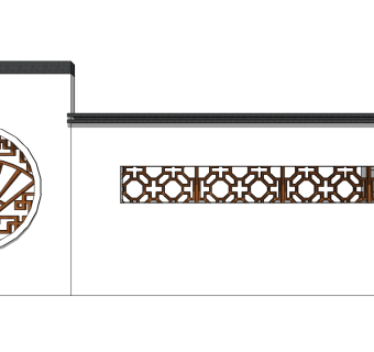 中式景观墙SU模型下载，景观墙skb模型分享
