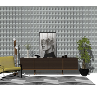 新中式电视柜草图大师模型，电视柜su模型下载