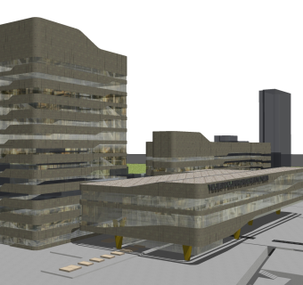 现代办公楼草图大师模型，办公楼sketchup模型免费下载