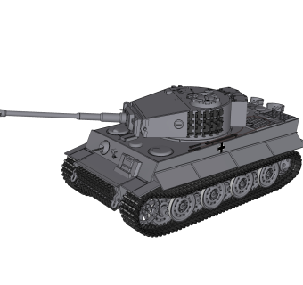 德国六号Tiger虎式重型坦克su模型，坦克草图大师模型下载