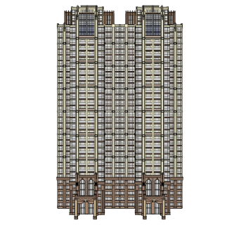 欧式公寓su模型下载，公寓草图大师模型