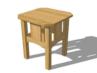中式实木凳子草图大师模型，凳子sketchup模型下载