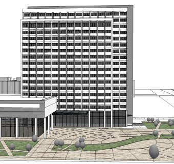现代特色高层酒店草图大师模型下载、特色高层酒店su模型下载