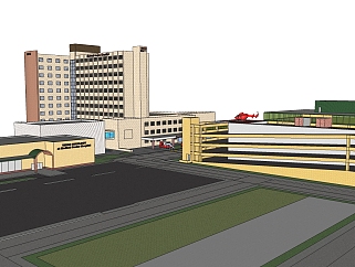 <em>现代医院</em>sketchup模型下载，医院草图大师模型
