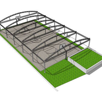 篮球馆草图大师模型，篮球馆SU模型下载