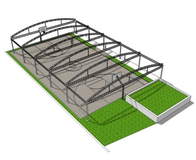 篮球馆草图大师模型，篮球馆SU模型下载