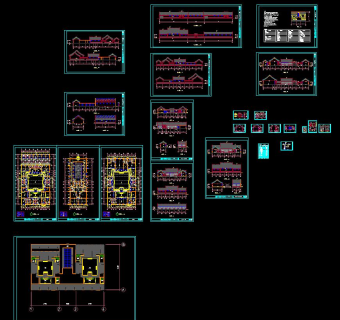 四合院建筑施工图CAD图纸下载