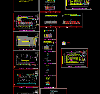 现代中式风格火锅餐厅设计图，火锅店CAD施工图纸下载