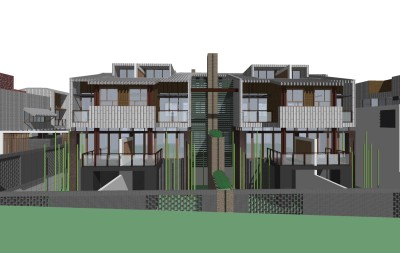 新中式别墅外观草图大师模型，别墅外观sketchup模型免费下载