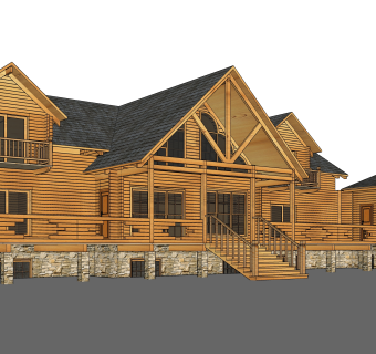 自然风独栋别墅草图大师模型下载，别墅sketchup模型分享