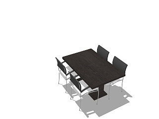 现代黑色会议桌草图大师模型，会议桌sketchup模型下载