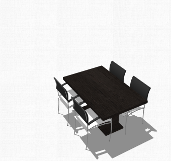 现代黑色会议桌草图大师模型，会议桌sketchup模型下载