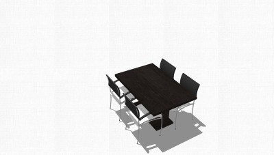 现代黑色会议桌草图大师模型，会议桌sketchup模型下载