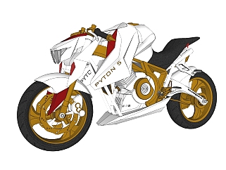 现代<em>摩托车</em>免费su模型，现代<em>摩托车</em>sketchup模型下载